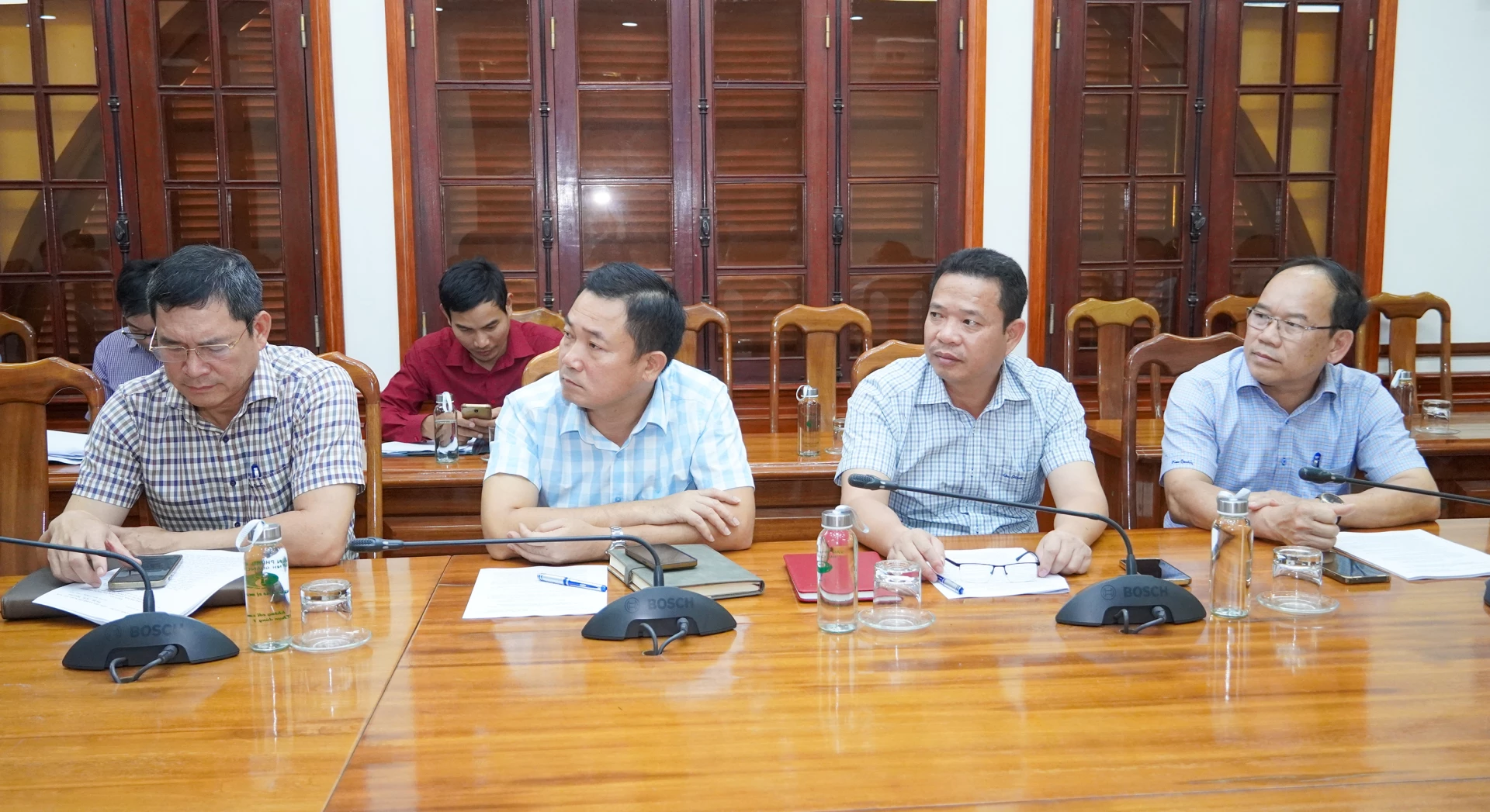 Các đại biểu tham dự cuộc họp tại điểm cầu tỉnh Quảng Trị - Ảnh: N.H


