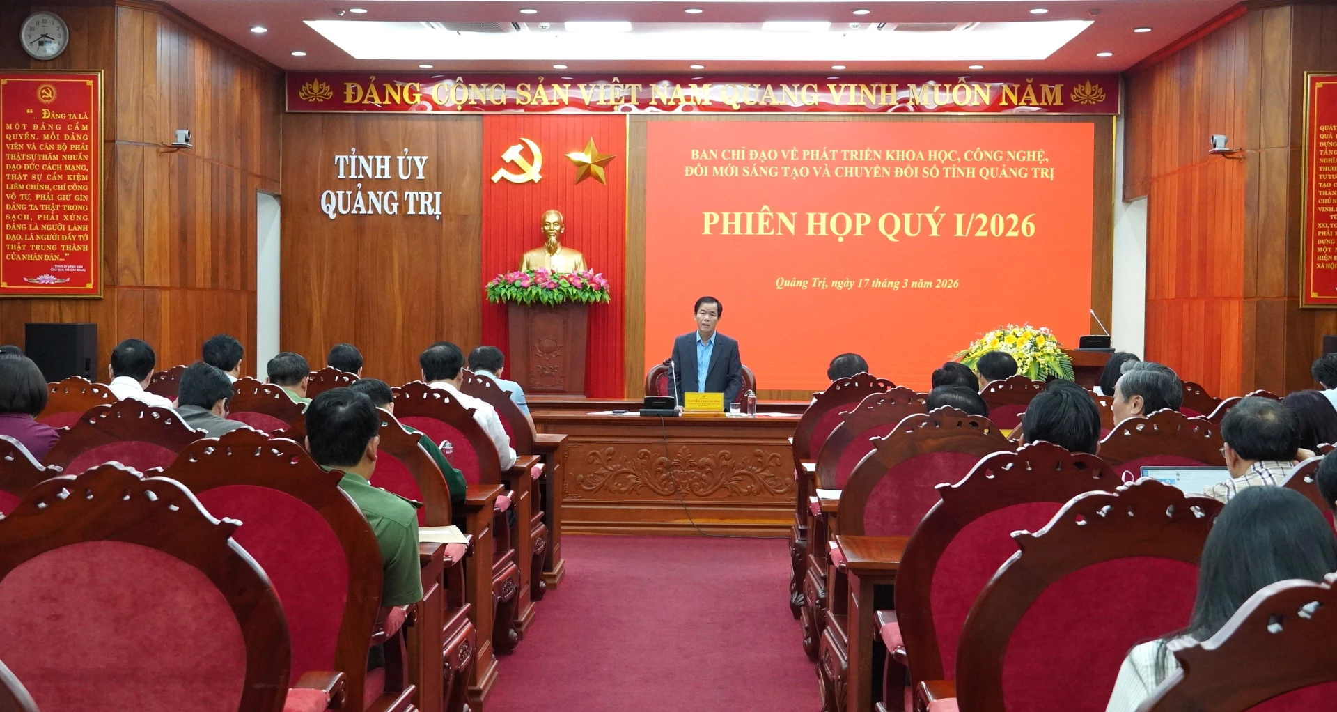 Đồng chí Nguyễn Văn Phương, Bí thư Tỉnh ủy kết luận phiên họp - Ảnh: QV