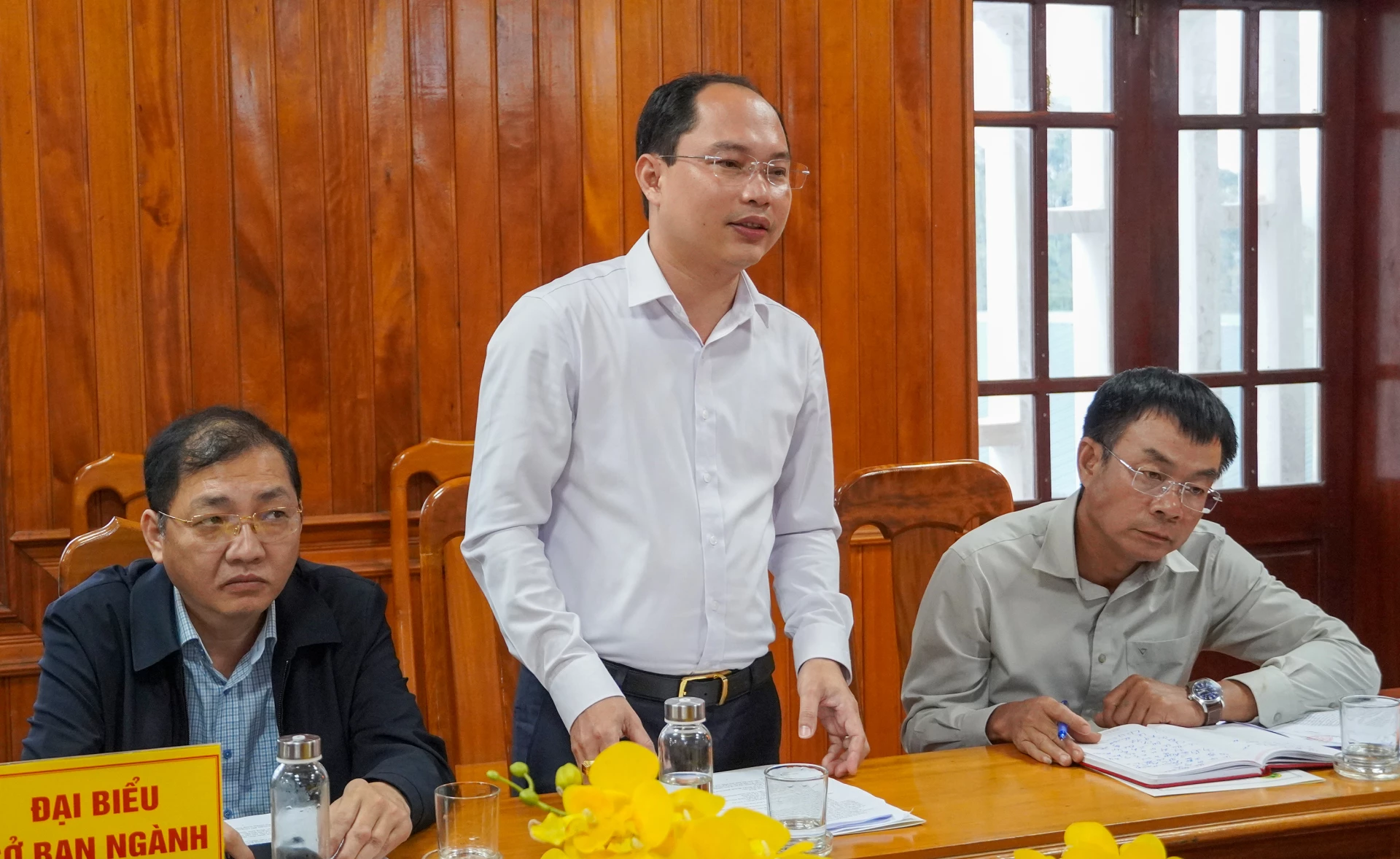 Đại diện lãnh đạo Sở Nông nghiệp và Môi trường phát biểu tại buổi làm việc - Ảnh: N.H