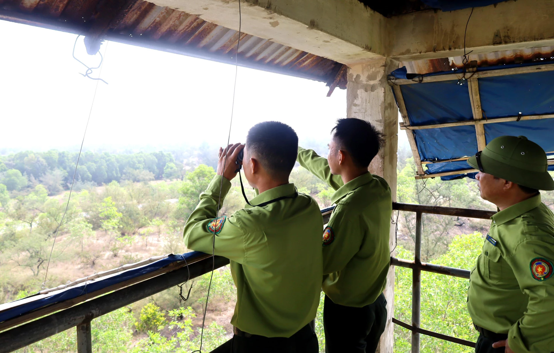 Các lực lượng chức năng, chủ rừng bố trí lực lượng, phương tiện túc trực 24/24 giờ trong thời điểm có nguy cơ xảy ra cháy rừng cao - Ảnh: V.M