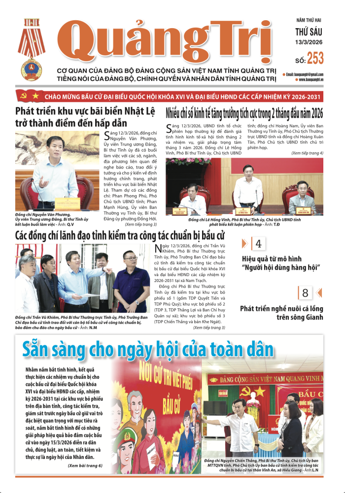 Báo Quảng Trị số 253 - Ngày 13-3-2026