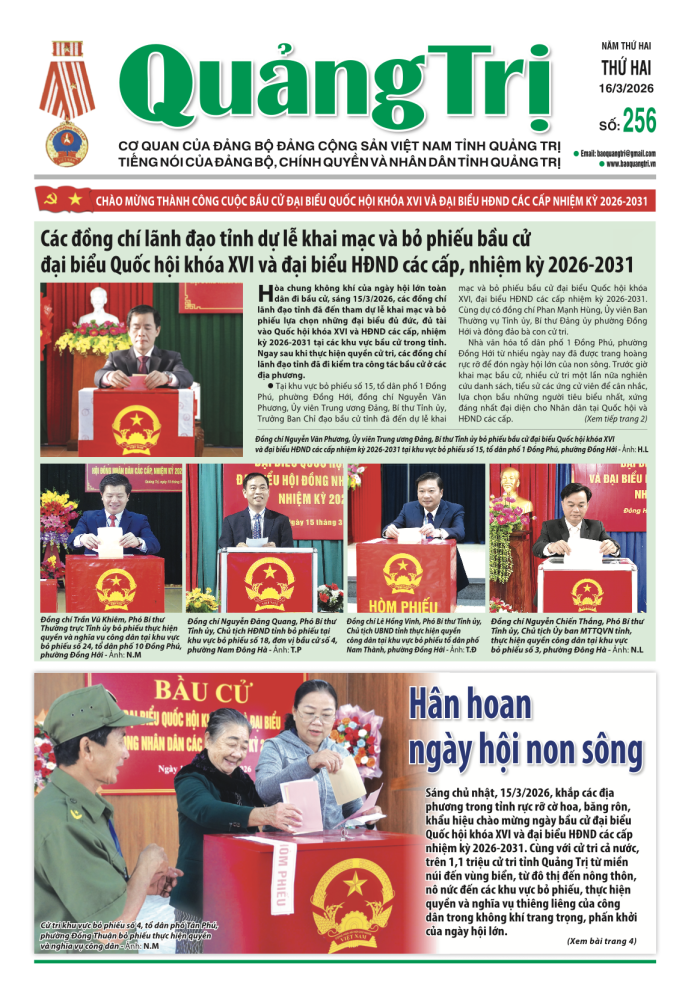 Báo Quảng Trị số 256 - Ngày 16-3-2026