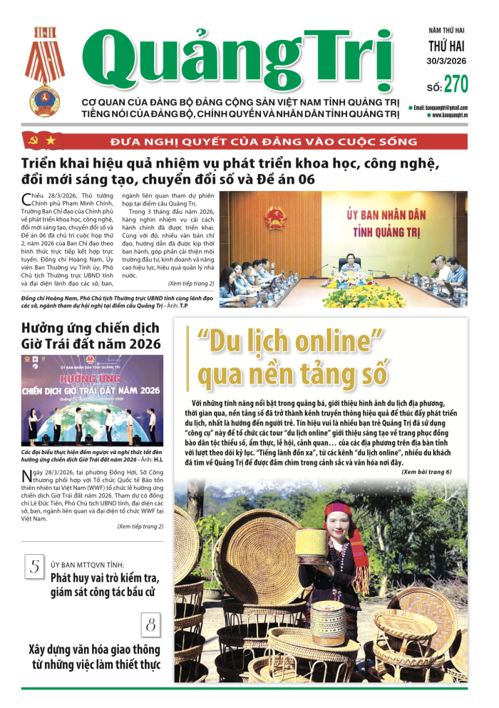 Báo Quảng Trị số 270 - Ngày 30-3-2026