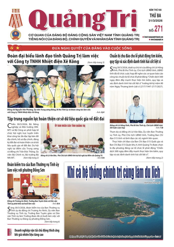 Báo Quảng Trị số 271 - Ngày 31-3-2026
