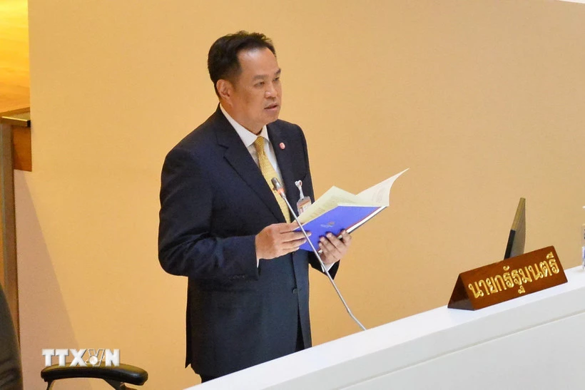 Thủ tướng Thái Lan Anutin Charnvirakul. (Ảnh: THX/TTXVN)