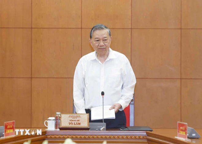 Tổng Bí thư Tô Lâm phát biểu. (Ảnh: Thống Nhất/TTXVN)
