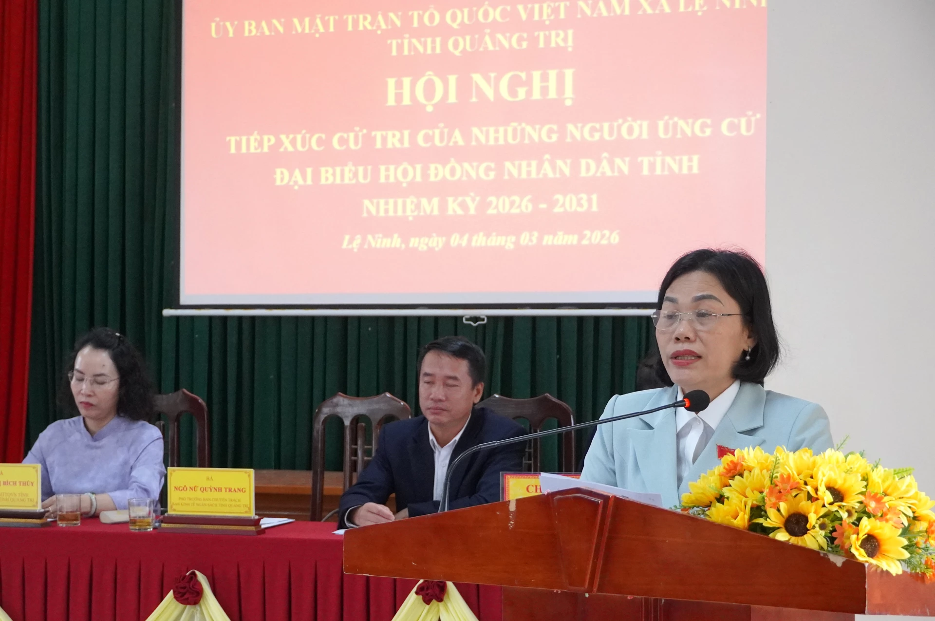 bà Ngô Nữ Quỳnh Trang, Phó Trưởng Ban Kinh tế - Ngân sách, HĐND tỉnh Quảng Trị.