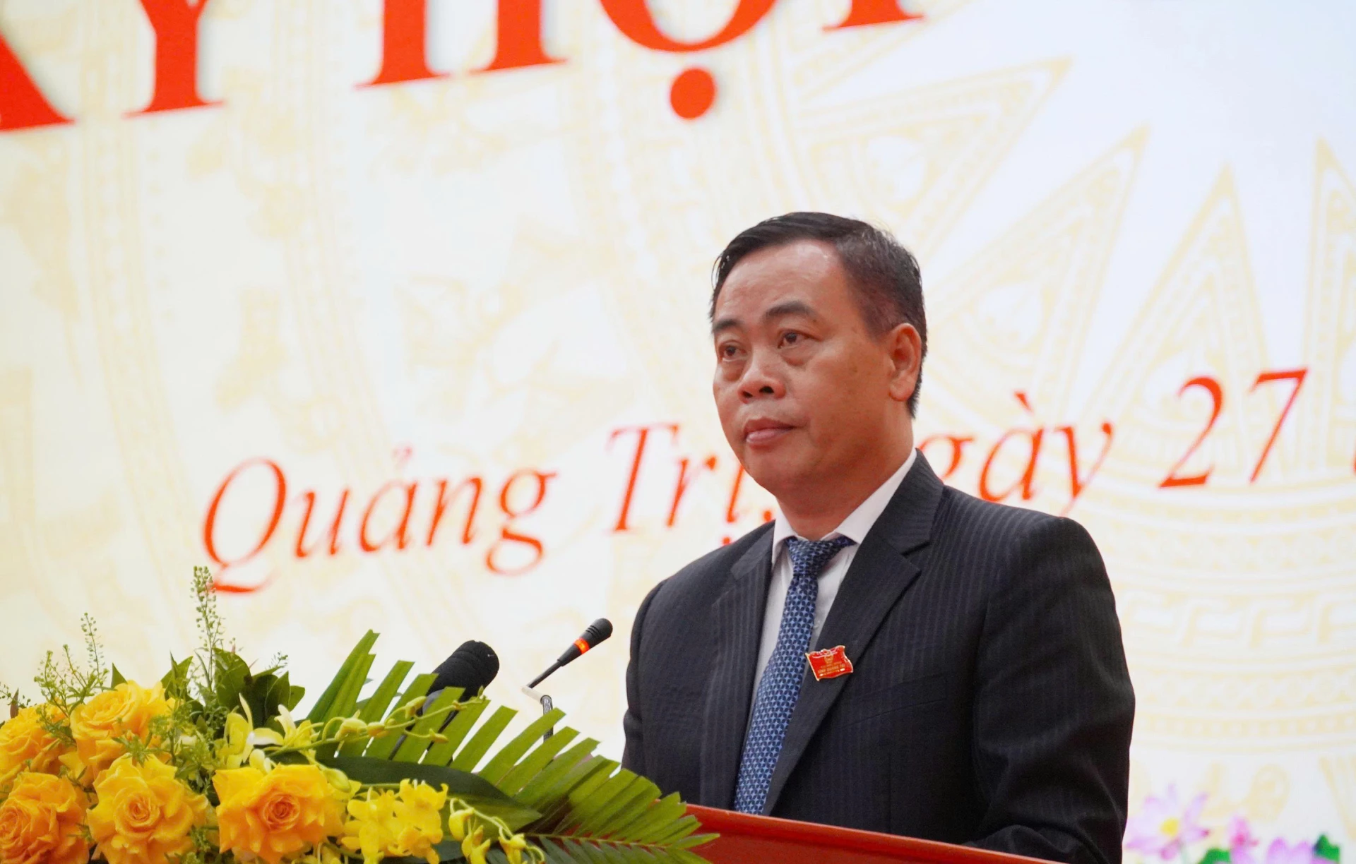 Đồng chí Nguyễn Đăng Quang, Phó Bí thư Tỉnh ủy, Chủ tịch HĐND tỉnh phát biểu khai mạc kỳ họp - Ảnh: X.P