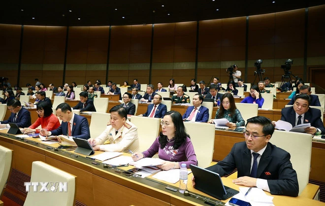 Các đại biểu tham dự phiên khai mạc kỳ họp thứ Nhất, Quốc hội khóa XVI. (Ảnh: Dương Giang/TTXVN)