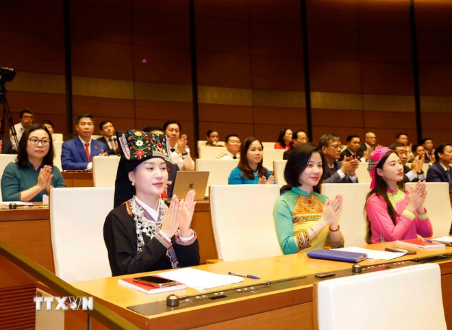 Các đại biểu tham dự phiên khai mạc kỳ họp thứ nhất, Quốc hội khóa XVI. (Ảnh: Thống Nhất/TTXVN)