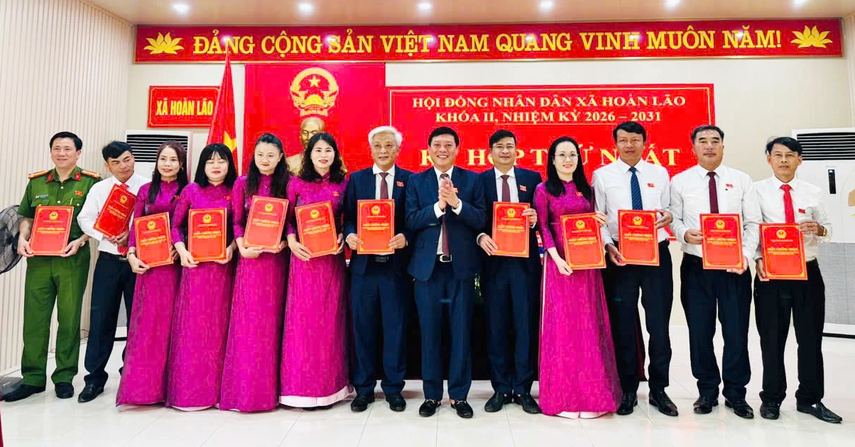 Kiện toàn bộ máy chính quyền xã Hoàn Lão, nhiệm kỳ 2026-2031 - Ảnh: L.M