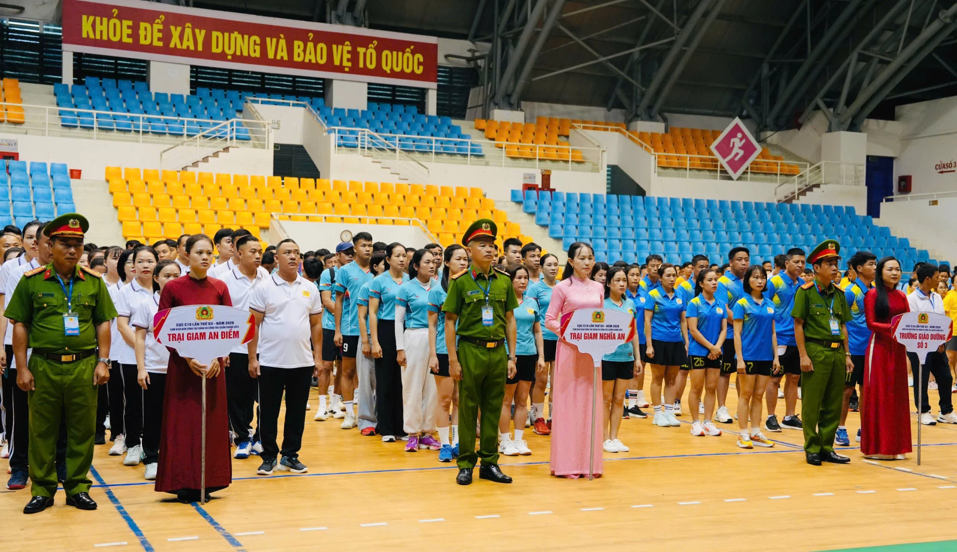 Quang cảnh Lễ khai mạc Hội thao lần thứ XII năm 2026 của Cụm giao ban công tác Đảng và công tác quần chúng số 6 (Cục C10 - Bộ Công an) - Ảnh: Mỹ Nhị 