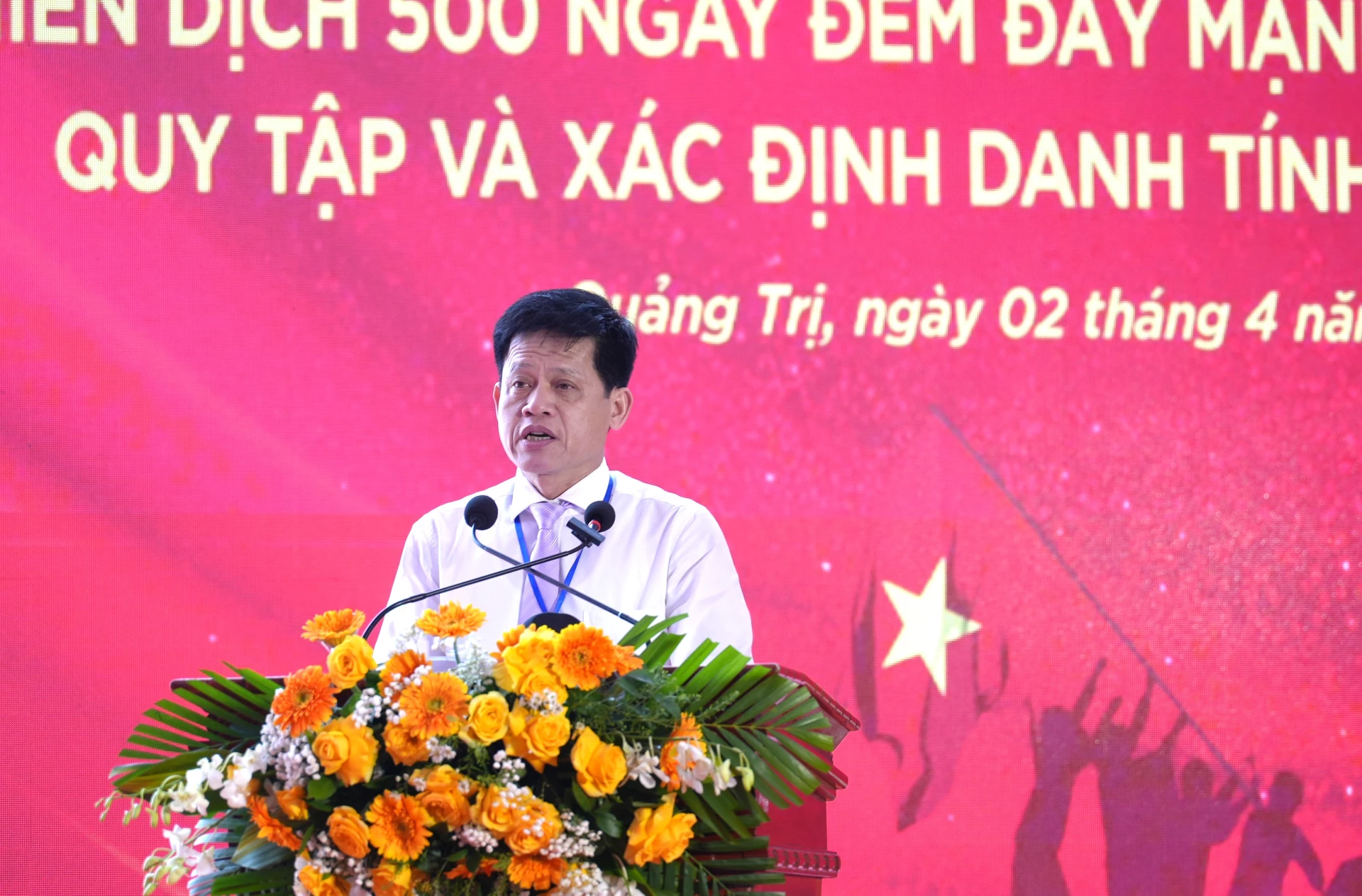 Đồng chí Lê Văn Bảo, Phó Chủ tịch UBND tỉnh, Trưởng Ban Chỉ đạo 515 tỉnh Quảng Trị phát biểu tại lễ phát động - Ảnh: T.Đ