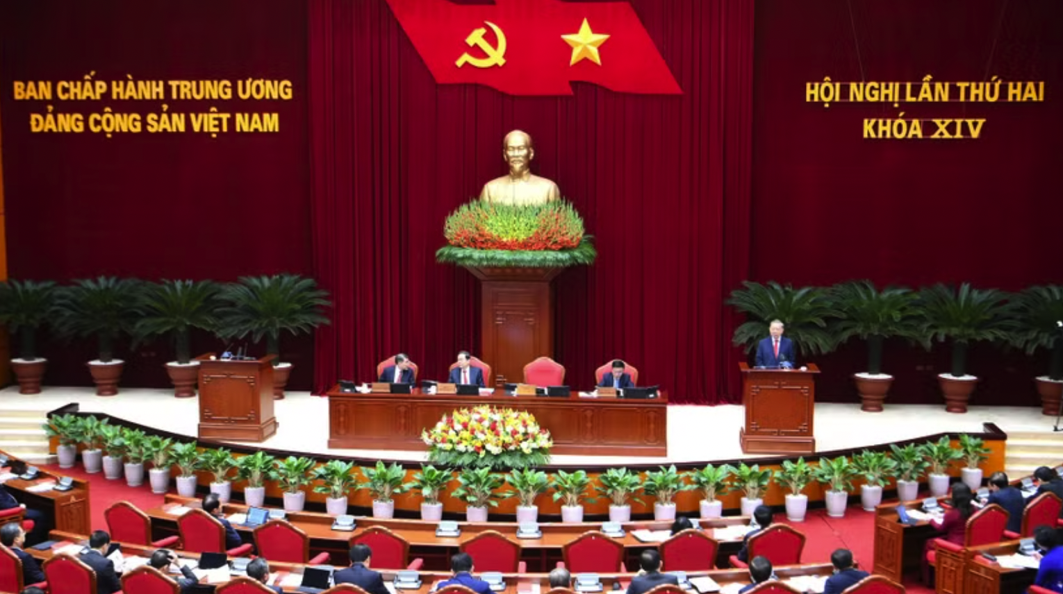 Hội nghị lần thứ hai Ban Chấp hành Trung ương Đảng khóa XIV. (Ảnh: ĐĂNG KHOA)