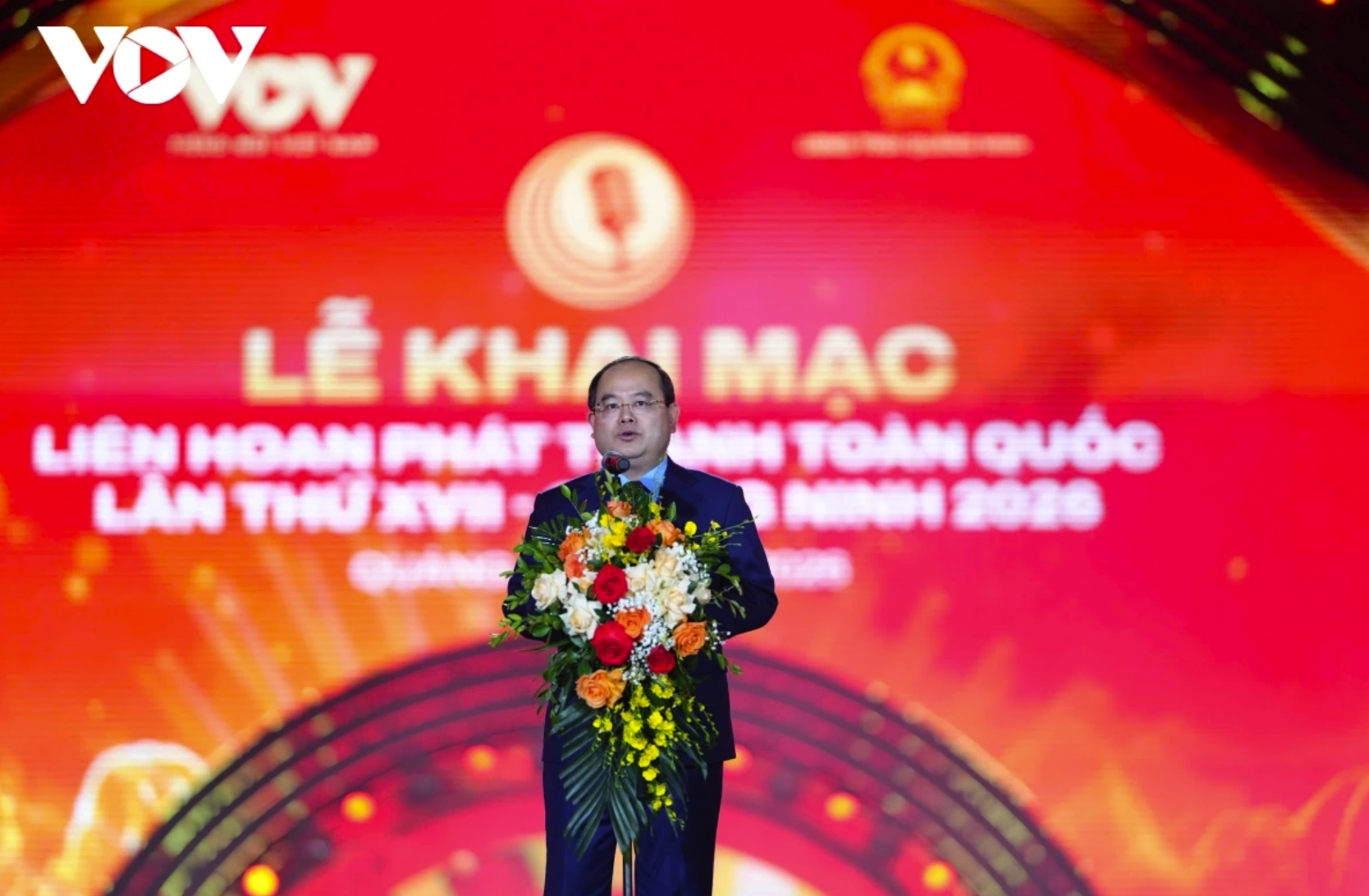 Đồng chí Quản Minh Cường, Ủy viên Ban Chấp hành Trung ương Đảng, Bí thư Tỉnh ủy, Trưởng Đoàn đại biểu Quốc hội tỉnh Quảng Ninh phát biểu tại lễ khai mạc