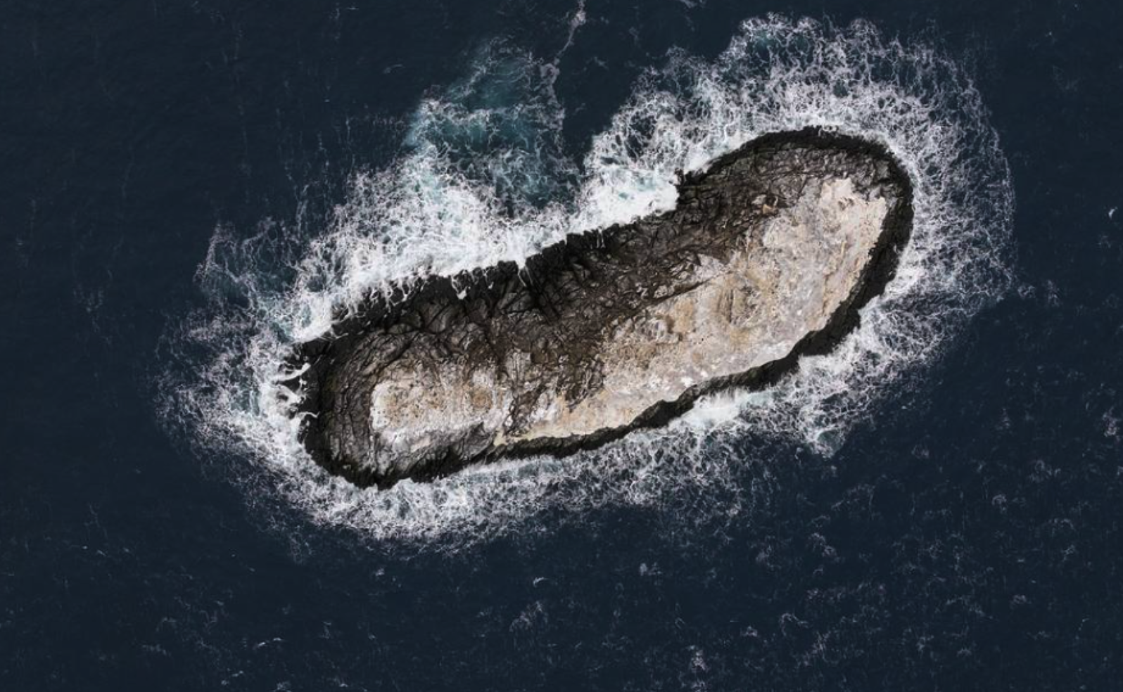 Hình ảnh hòn đảo lạ chụp từ trên cao. Ảnh: AWI