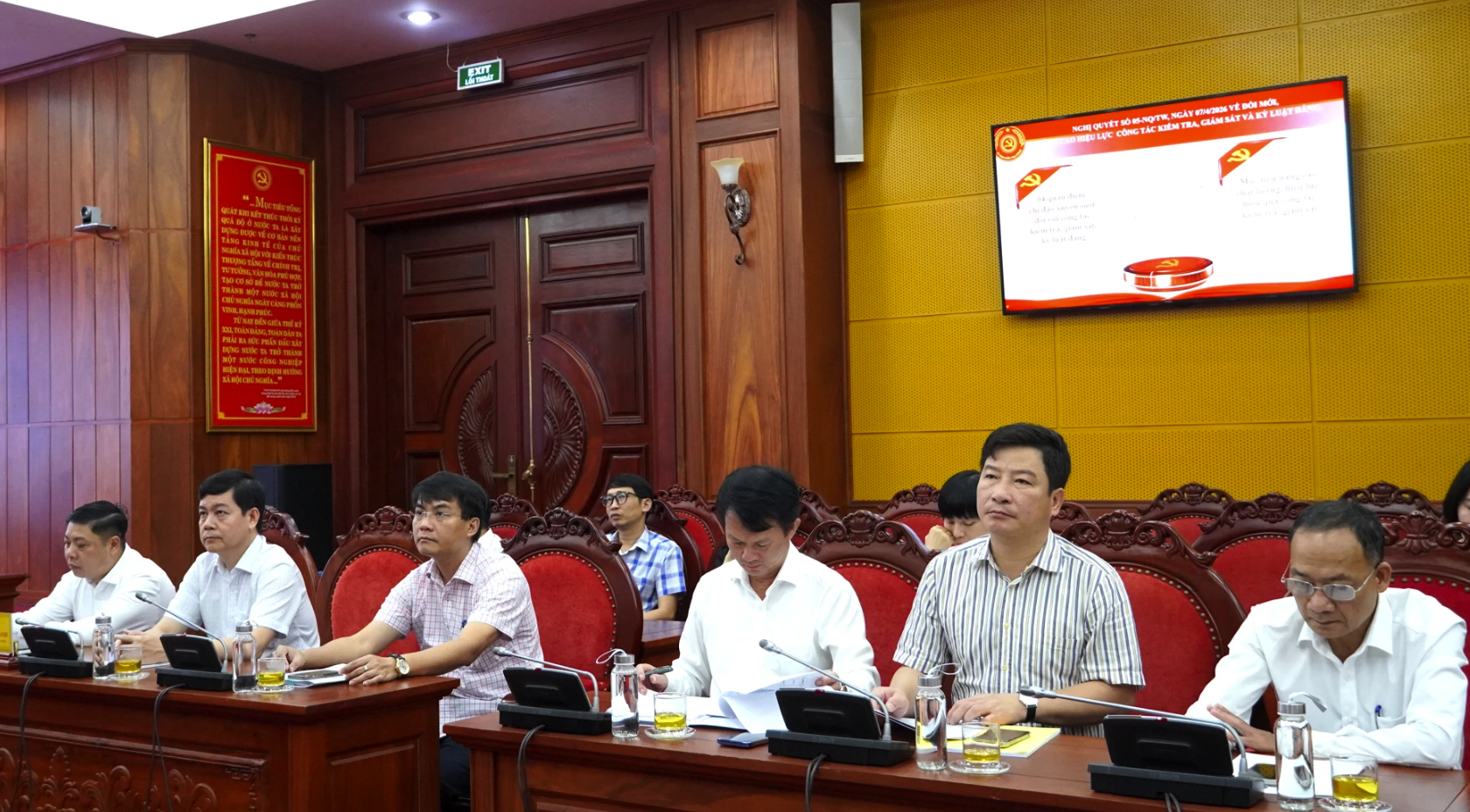 Các đại biểu tham dự hội nghị tại điểm cầu tỉnh Quảng Trị - Ảnh: H.Tr