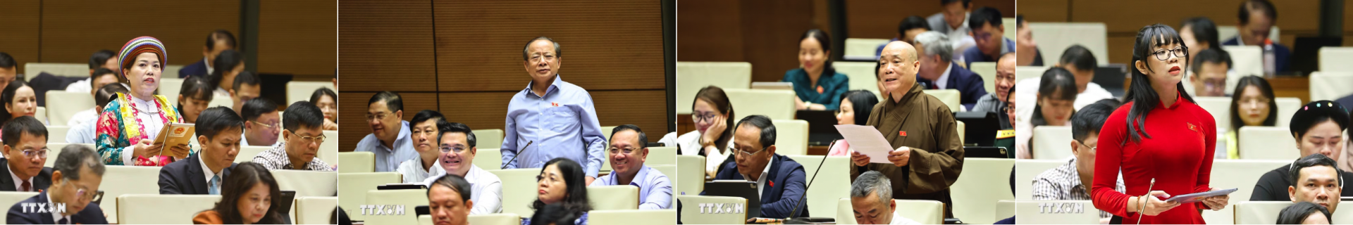 Bầu không khí dân chủ, sôi động và ngập tràn hơi thở thực tiễn tại nghị trường Diên Hồng. (Ảnh: TTXVN)