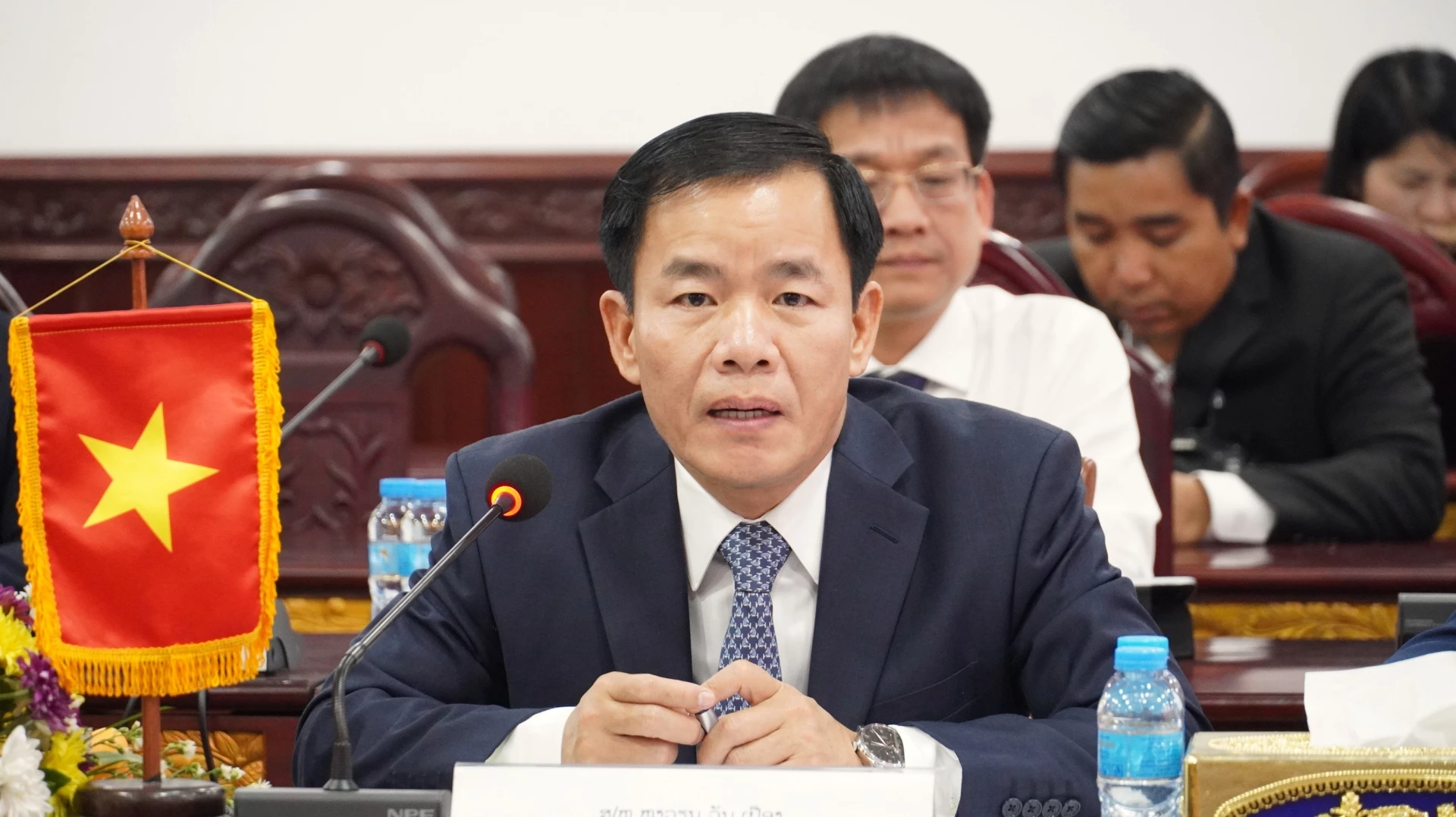 Đồng chí Nguyễn Văn Phương, Bí thư Tỉnh ủy Quảng Trị phát biểu tại buổi làm việc - Ảnh: Q.V