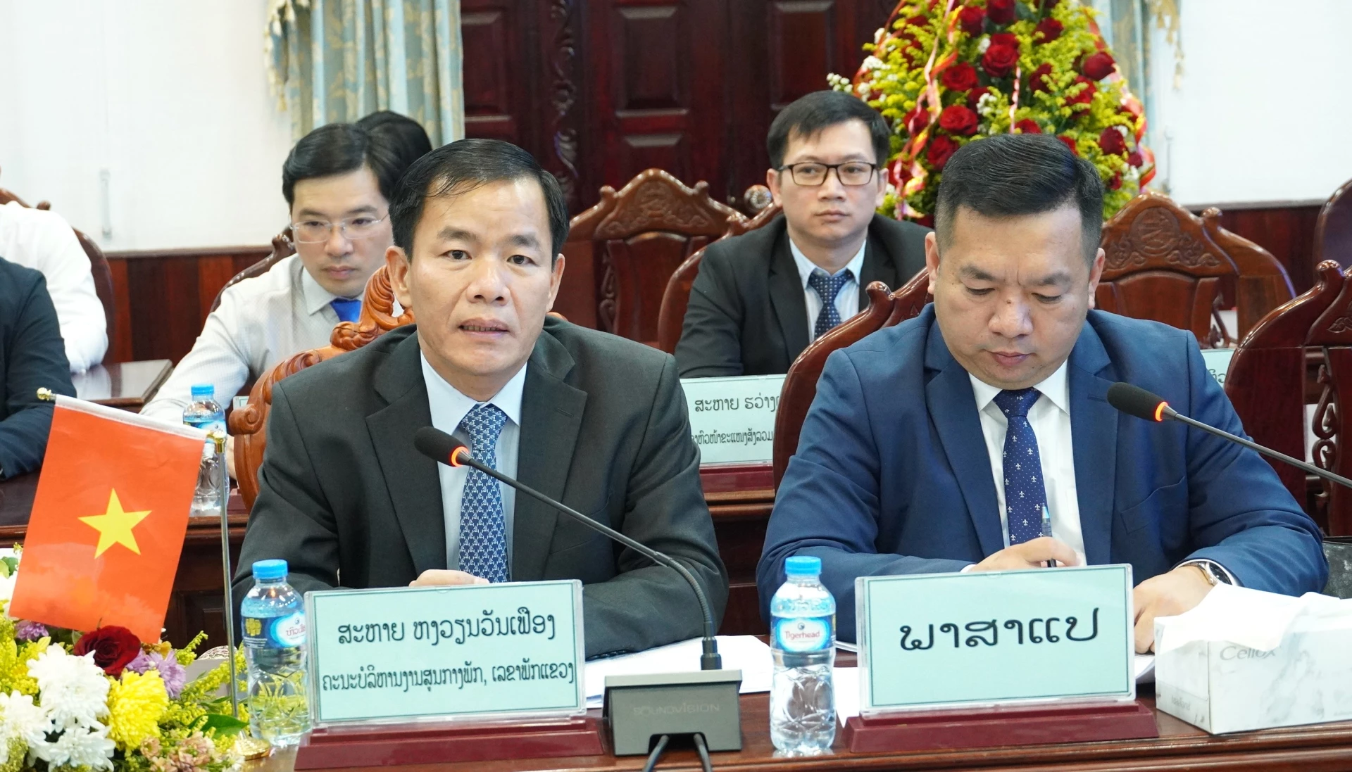 Đồng chí Nguyễn Văn Phương, Bí thư Tỉnh ủy phát biểu tại buổi làm việc - Ảnh: Q.V