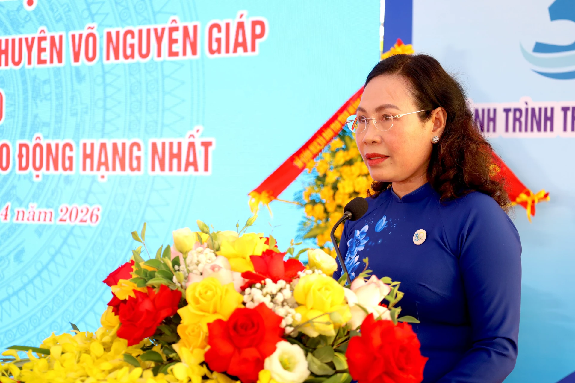 Đồng chí Phạm Thị Hân, Phó Chủ tịch Thường trực HĐND tỉnh phát biểu tại buổi lễ - Ảnh: B.N