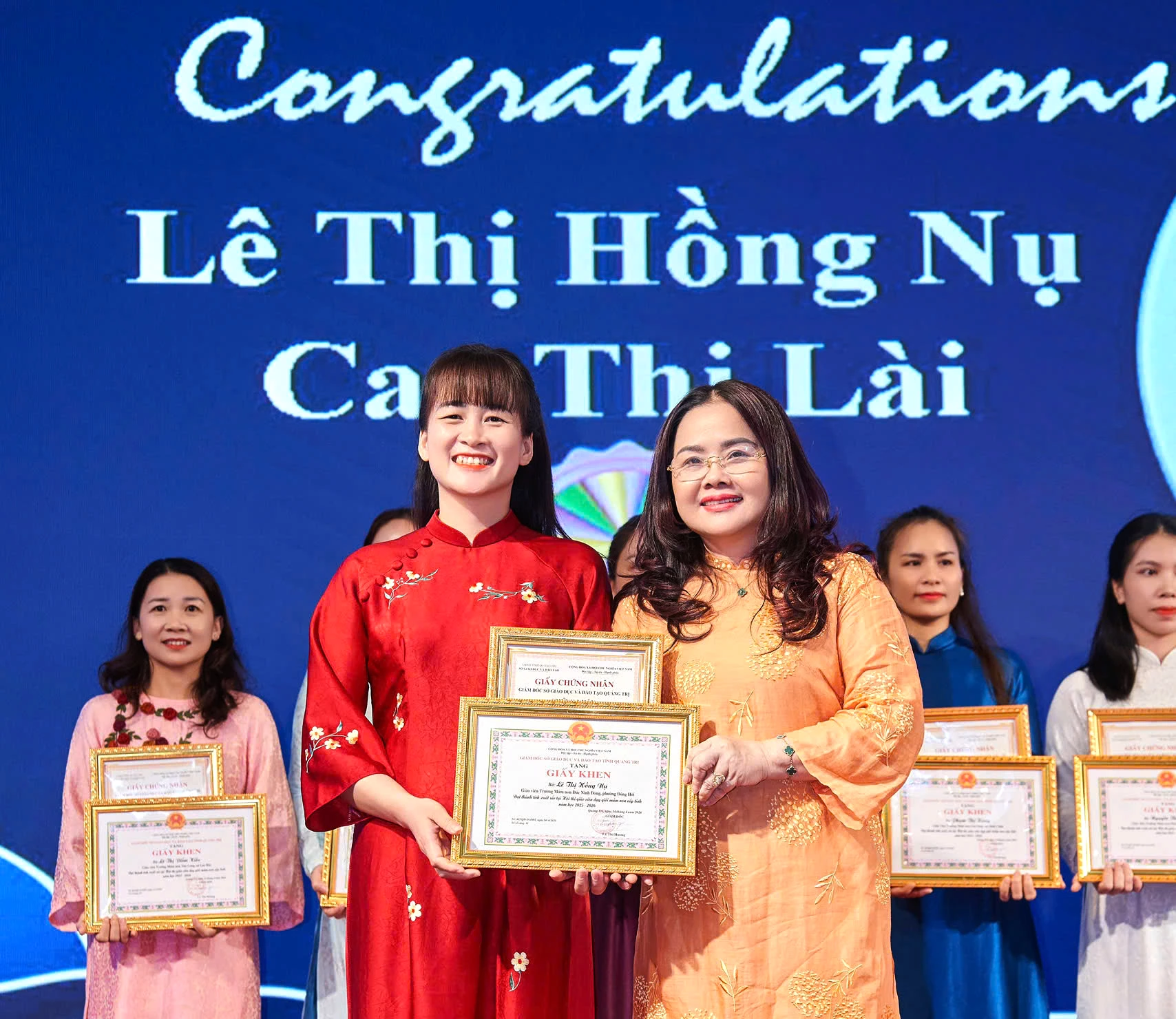 Cô giáo Lê Thị Hồng Nụ, Trường mầm non Đức Ninh Đông là 1/8 giáo viên của phường Đồng Hới đạt thành tích xuất sắc tại hội thi giáo viên dạy giỏi mầm non cấp tỉnh năm học 2025-2026 - Ảnh: H.Tr