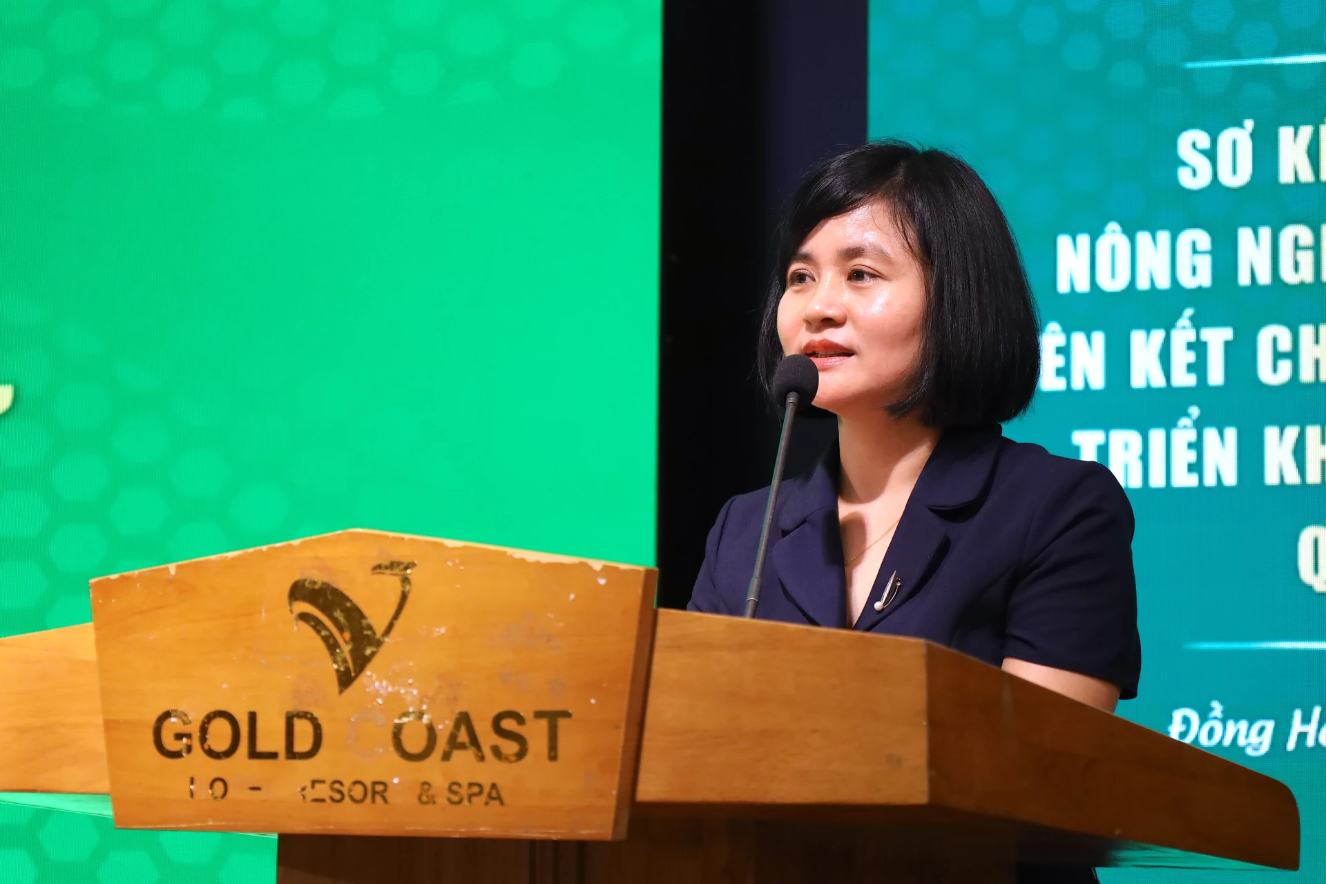 Lãnh đạo Sở Nông nghiệp và Môi trường tỉnh phát biểu tại hội nghị - Ảnh: Quang Ngọc.