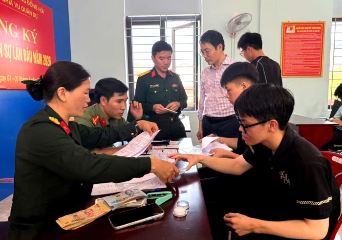 Phường Đồng Hới: Đăng ký nghĩa vụ quân sự lần đầu năm 2026 cho hơn 600 công dân