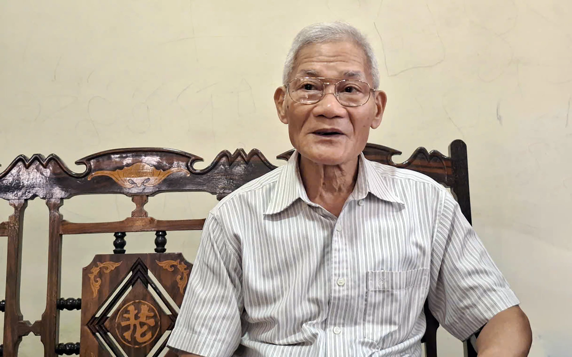 Ông Phạm Phước, người hai lần vinh dự được gặp Tổng Bí thư Lê Duẩn tại đại công trình thủy lợi Nam Thạch Hãn - Ảnh: N.M