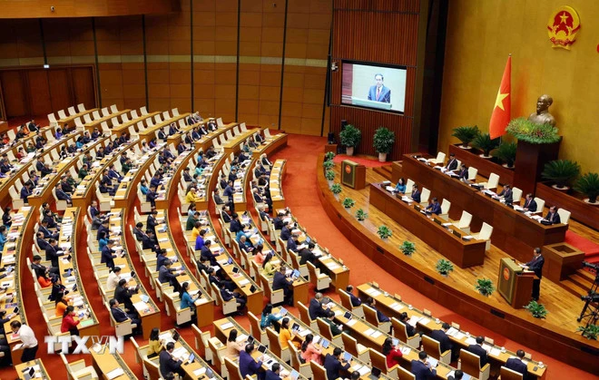 Một kỳ họp Quốc hội khóa XV. (Ảnh: Phạm Kiên/TTXVN)