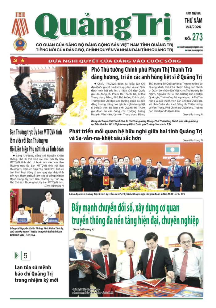 Báo Quảng Trị số 273- Ngày 02-4-2026