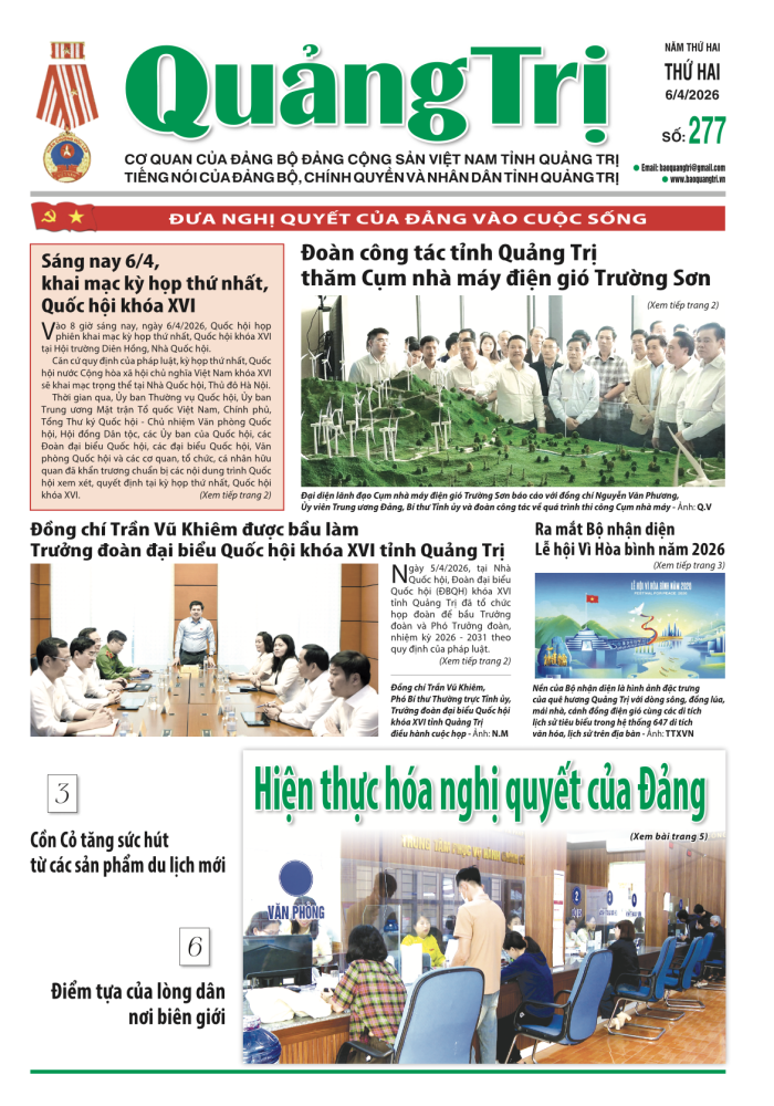 Báo Quảng Trị số 277- Ngày 06-4-2026