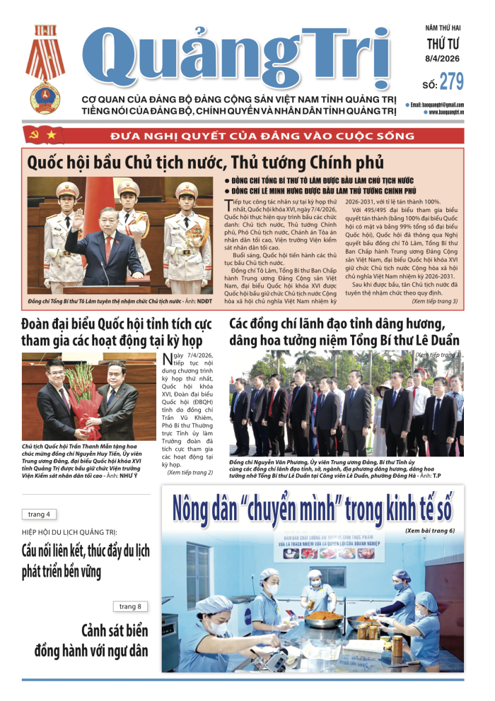 Báo Quảng Trị số 279- Ngày 08-4-2026