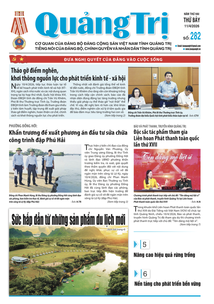 Báo Quảng Trị số 282- Ngày 11-4-2026