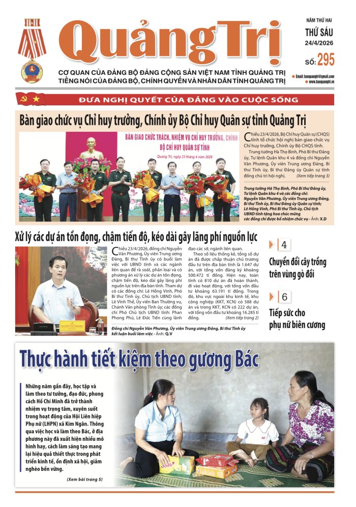 Báo Quảng Trị số 295- Ngày 24/4/2026