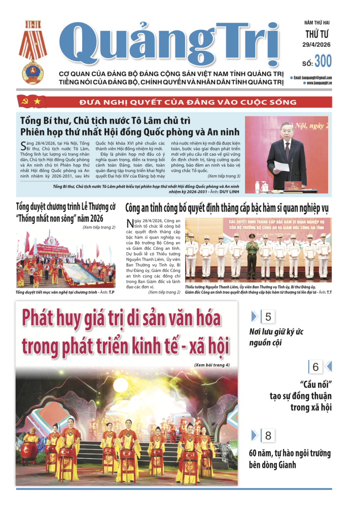 Báo Quảng Trị số 300 - Ngày 29/4/2026