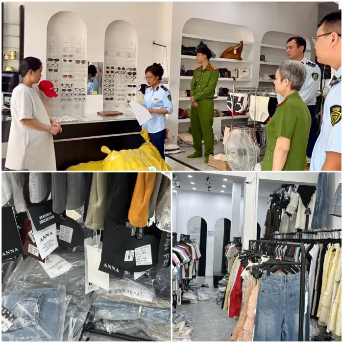 Phát hiện một cơ sở kinh doanh hàng trăm sản phẩm quần áo không rõ nguồn gốc