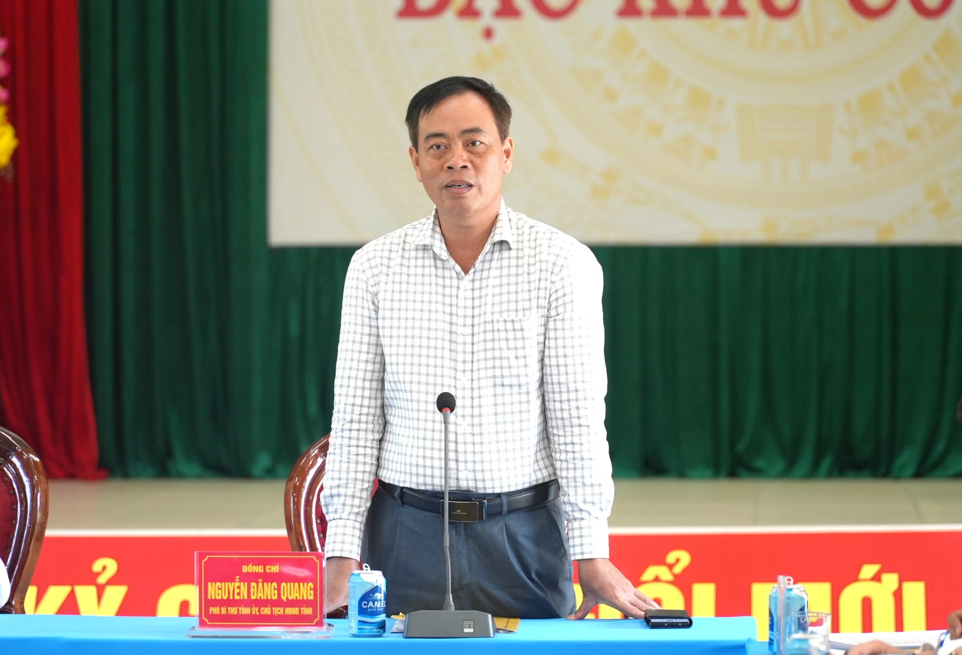 Đồng chí Nguyễn Đăng Quang, Chủ tịch HĐND tỉnh phát biểu tại buổi làm việc - Ảnh: T.Đ