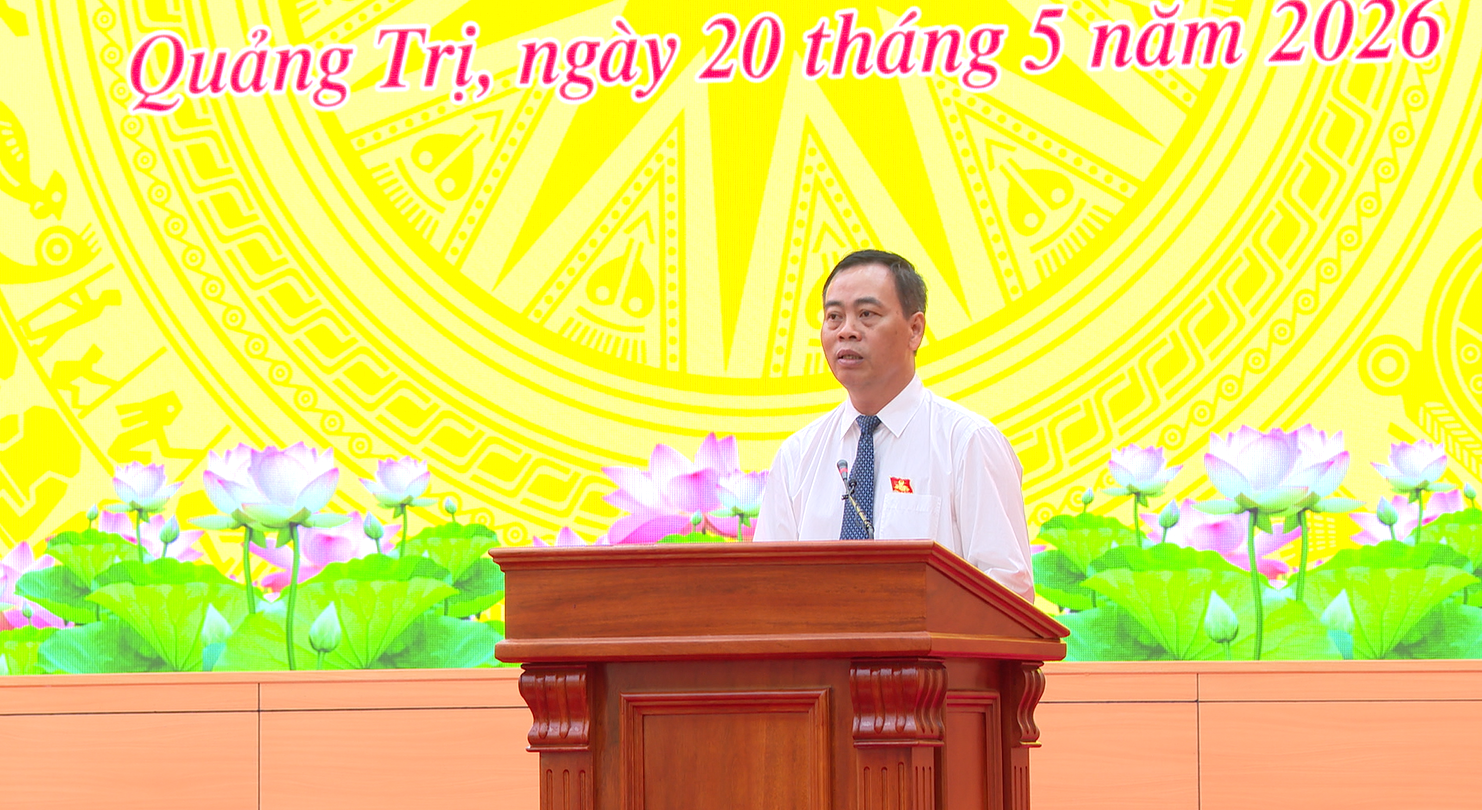 Đồng chí Nguyễn Đăng Quang, Phó Bí thư Tỉnh ủy, Chủ tịch HĐND tỉnh phát biểu khai mạc kỳ họp - Ảnh: NL