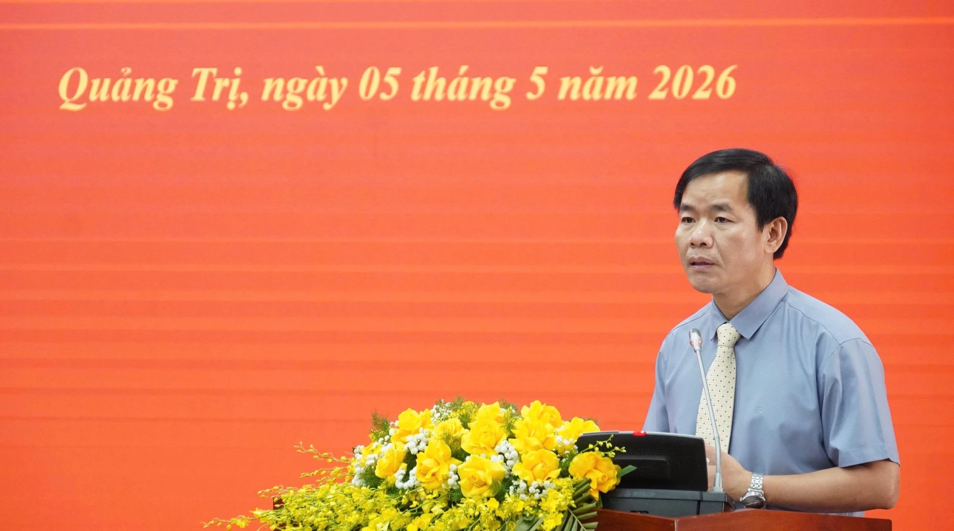Đồng chí Nguyễn Văn Phương, Bí thư Tỉnh ủy phát biểu giao nhiệm vụ - Ảnh: Q.V