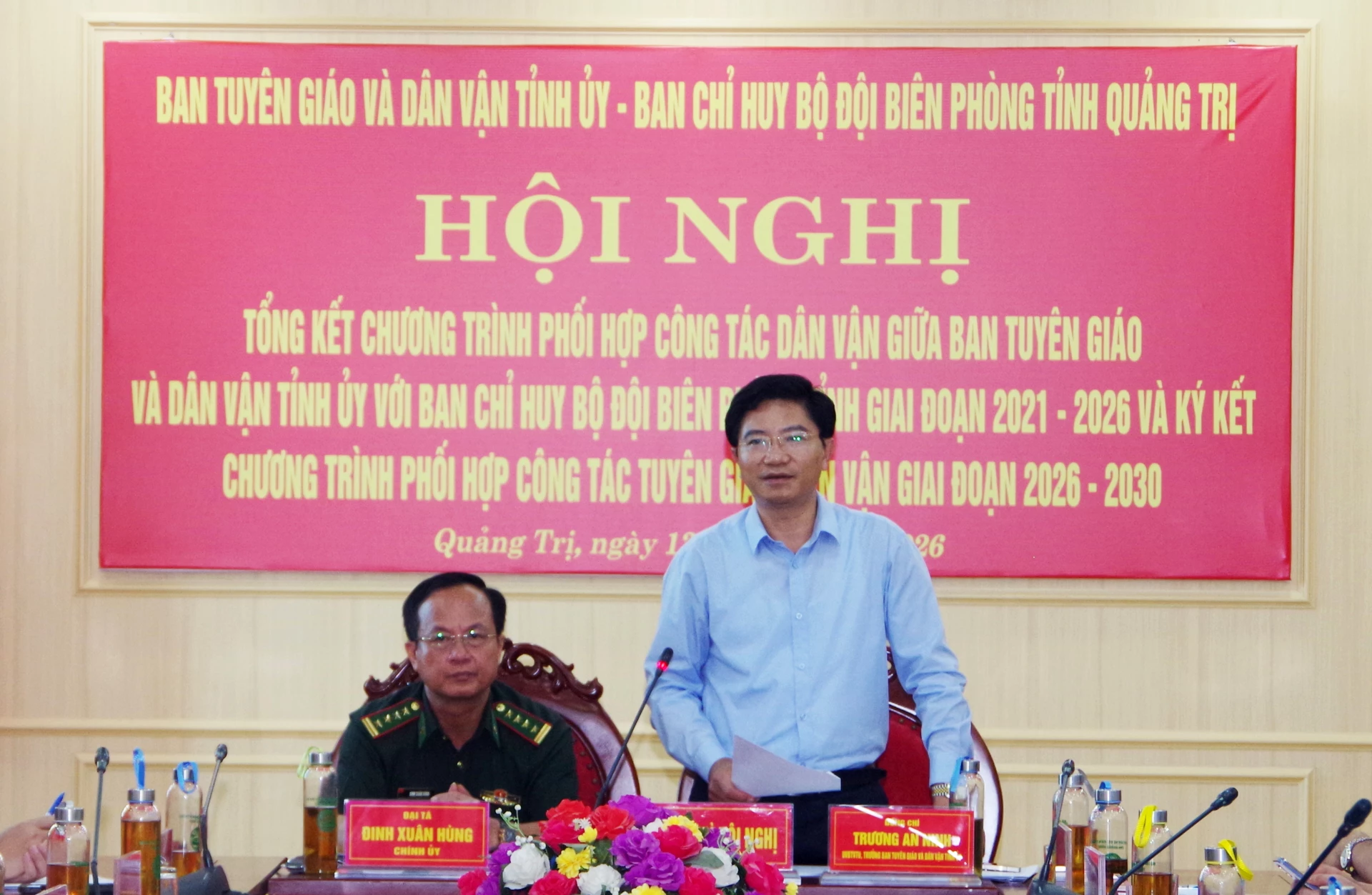 Đồng chí Trương An Ninh, Trưởng ban Tuyên giáo và Dân vận Tỉnh ủy phát biểu kết luận hội nghị - Ảnh: H.N