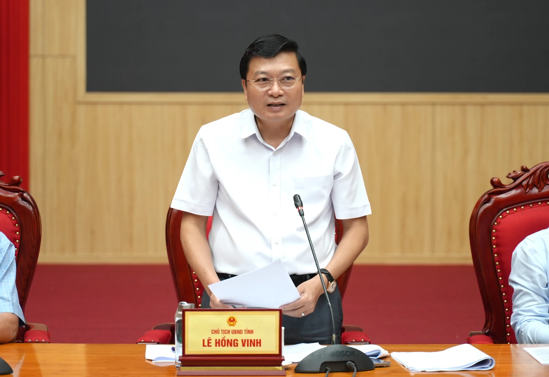 Đồng chí Lê Hồng Vinh, Chủ tịch UBND tỉnh kết luận buổi làm việc - Ảnh: T.Đ