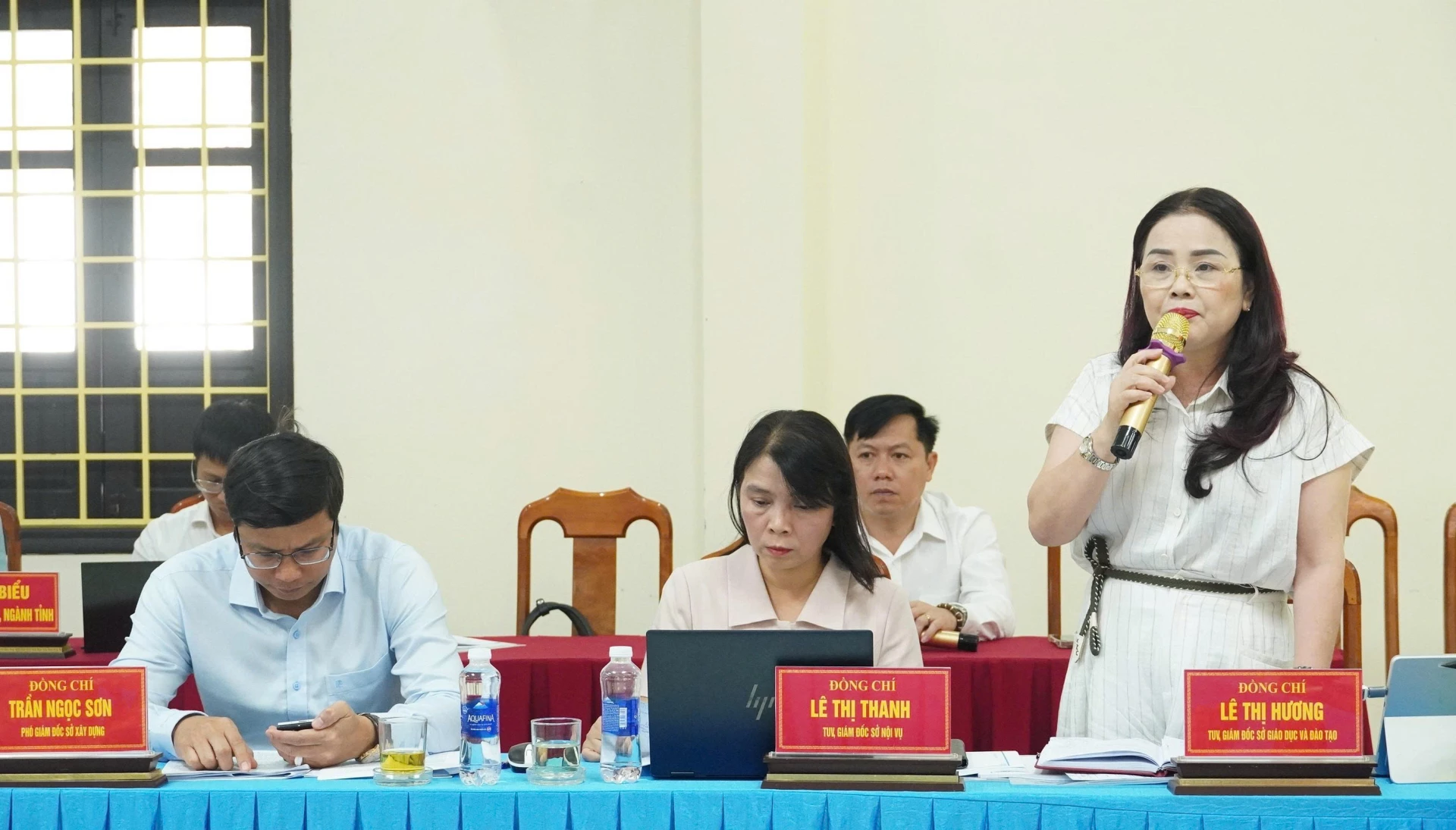 Đại diện lãnh đạo Sở Giáo dục và Đào tạo phát biểu tại buổi làm việc - Ảnh: Q.V