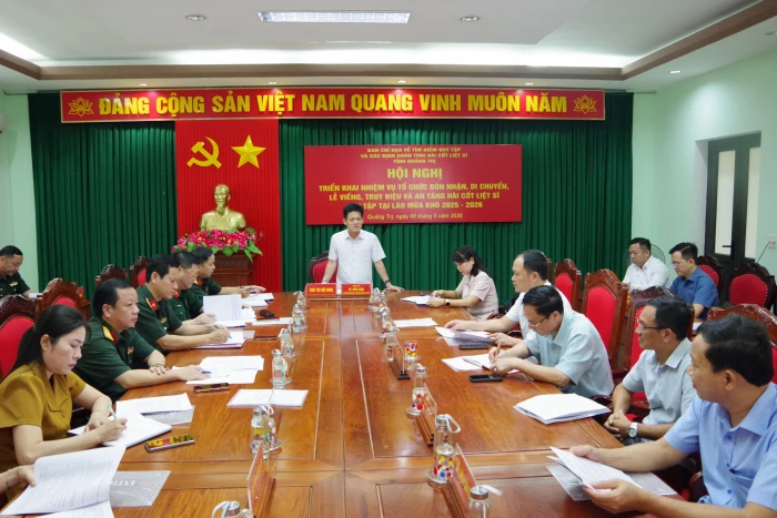 Triển khai nhiệm vụ đón nhận và an táng hài cốt liệt sĩ quy tập tại Lào