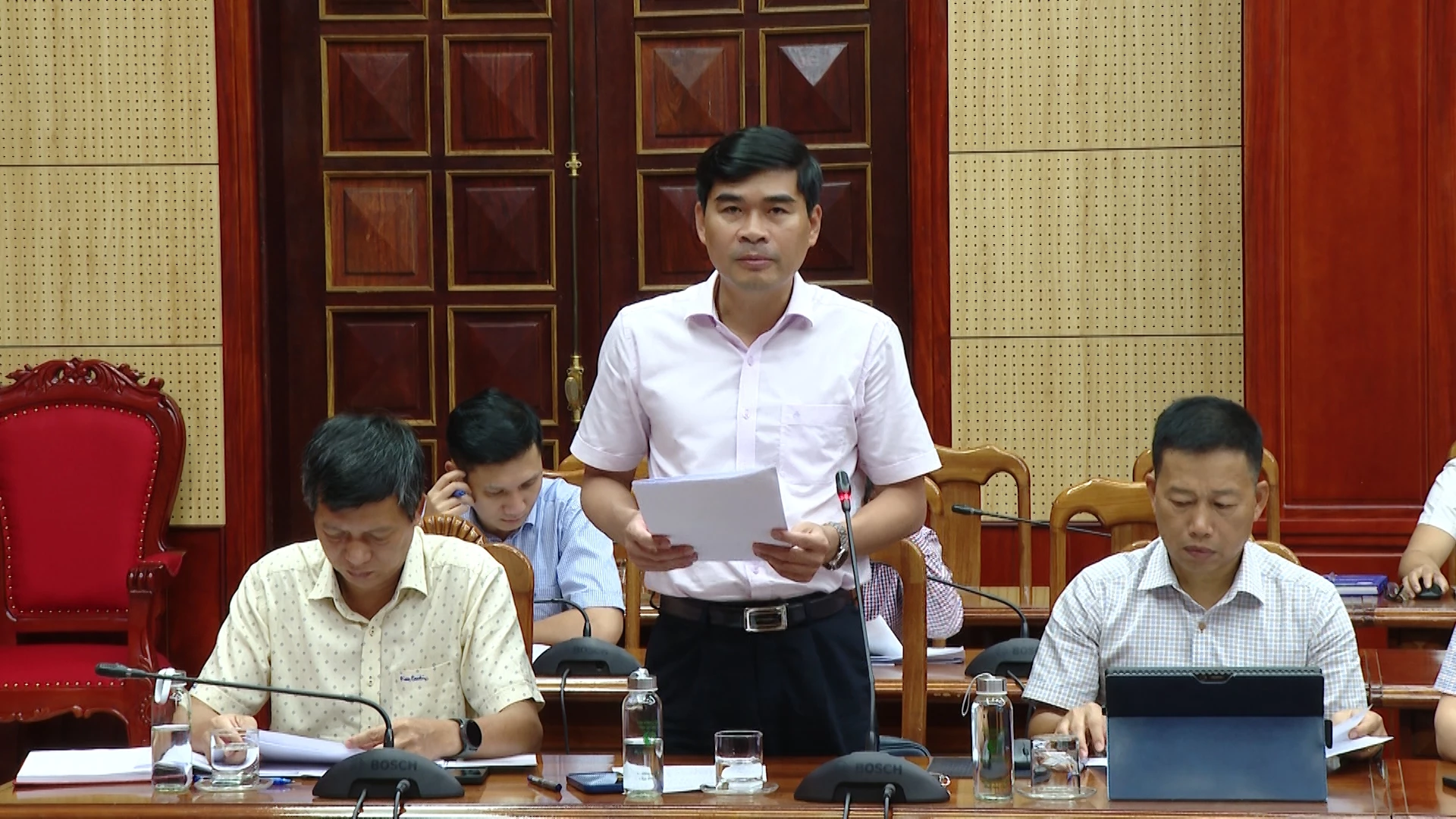 Đại diện lãnh đạo Sở Tài chính phát biểu tại buổi làm việc - Ảnh: Đ.A