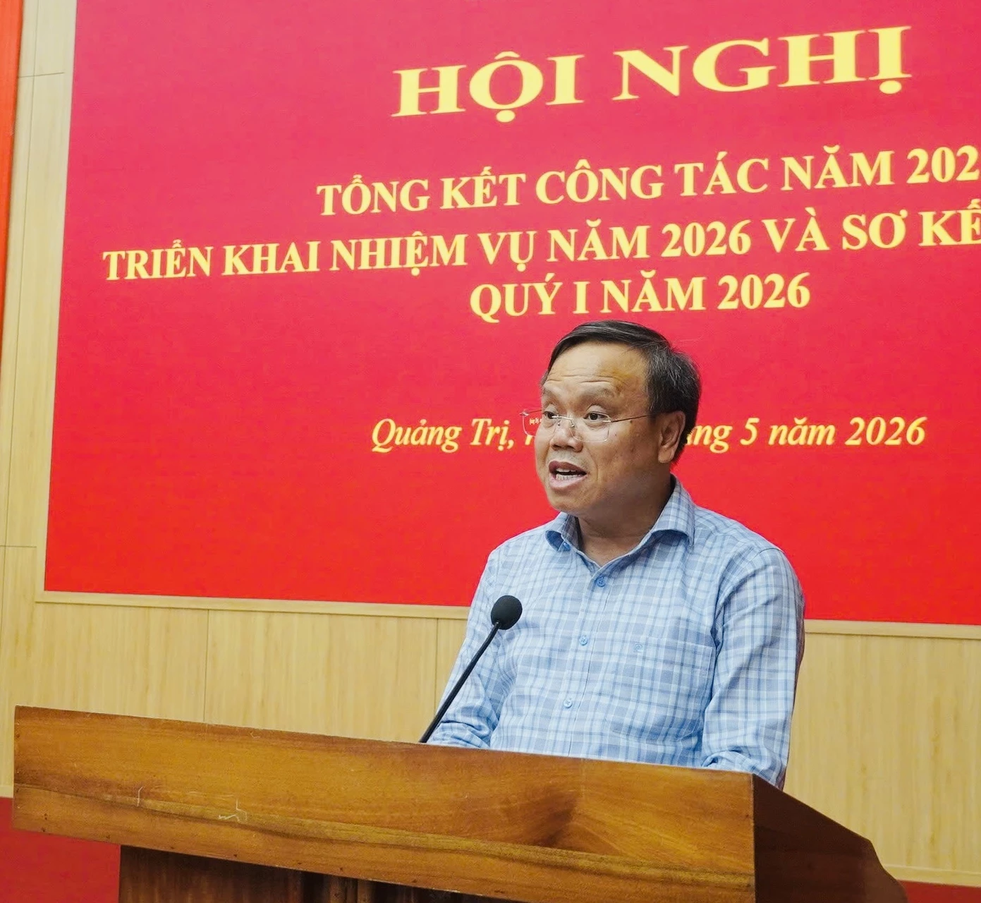 Đồng chí Lê Đức Tiến, Phó Chủ tịch UBND tỉnh, Trưởng ban Chỉ đạo 389 tỉnh Quảng Trị phát biểu kết luận hội nghị - Ảnh: Đ.A