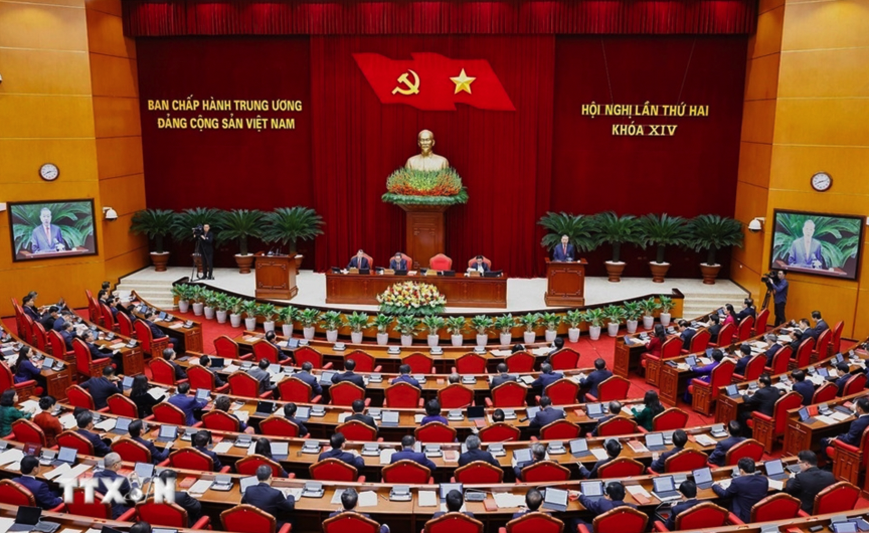 Quang cảnh phiên bế mạc hội nghị lần thứ hai Ban Chấp hành Trung ương Đảng khoá XIV, chiều 25/3/2026. Ảnh: Doãn Tấn/TTXVN
