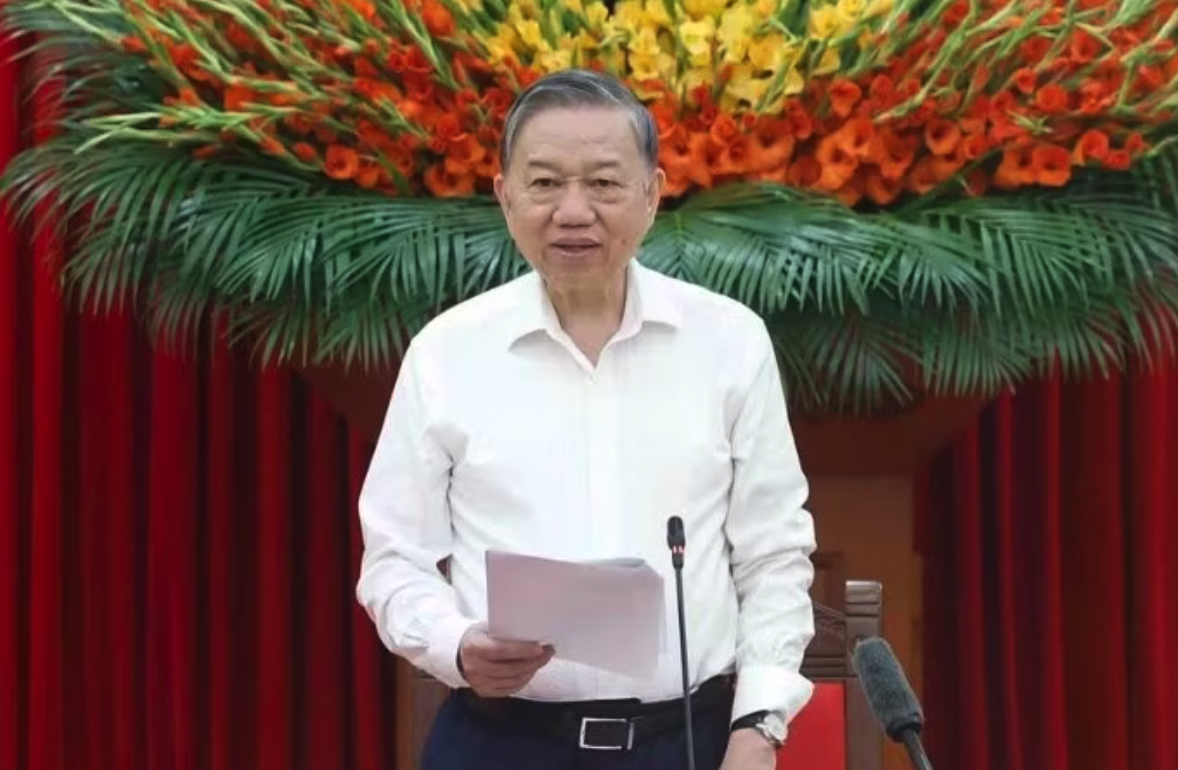 Tổng Bí thư, Chủ tịch nước Tô Lâm, Trưởng ban Chỉ đạo phát biểu tại phiên họp. (Ảnh: TTXVN)