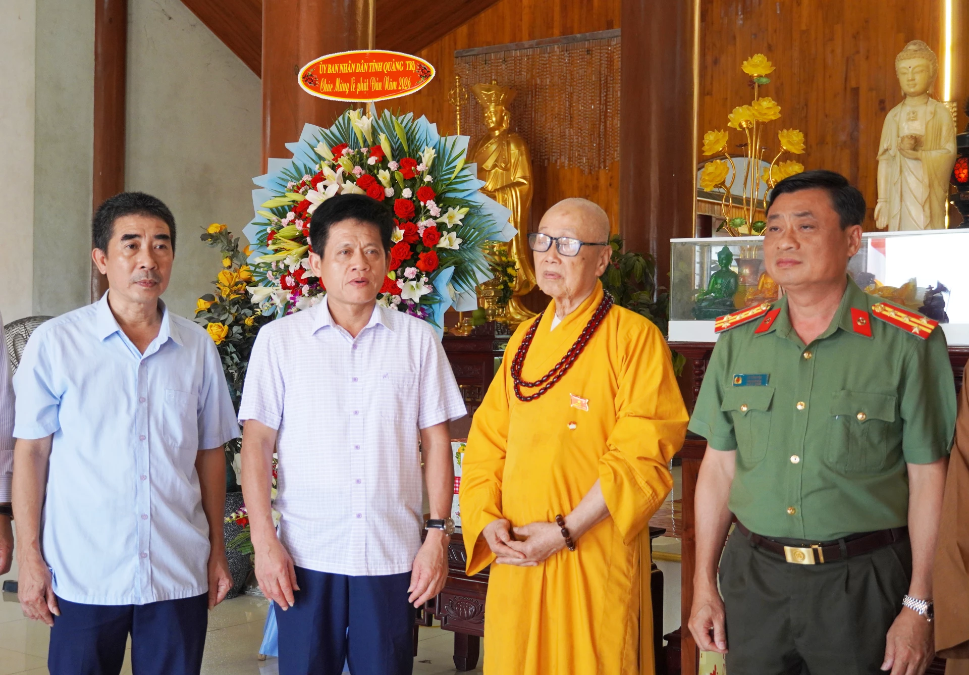 Đại diện Ban Trị sự GHPG Việt Nam tỉnh bày tỏ sự cảm ơn trước sự quan tâm của lãnh đạo tỉnh