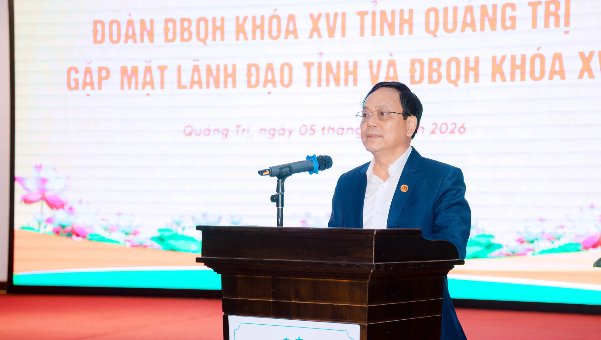 Đồng chí Hoàng Đức Thắng, Phó Trưởng Đoàn chuyên trách ĐBQH khóa XV phát biểu tại buổi gặp mặt - Ảnh: D.L